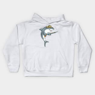 Shark Fisher Harpoon Fishing Kids Hoodie